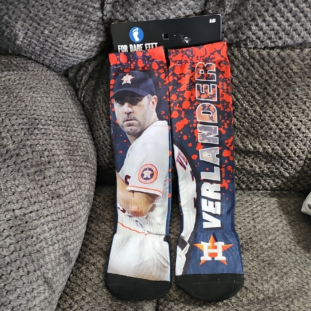 For Bare Feet Men's Verlander Socks - Black, Blue, and Orange